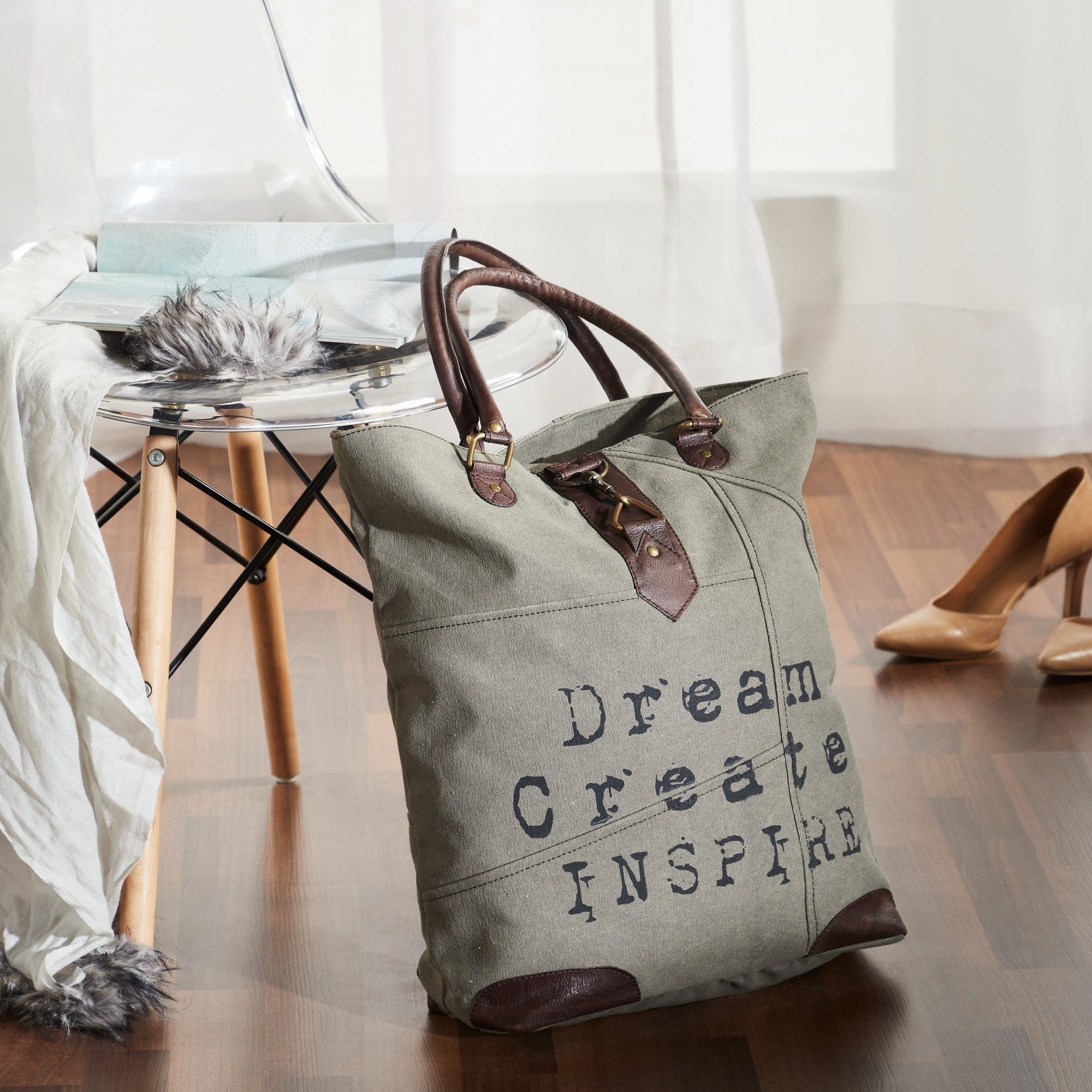 Dream Create Inspire Canvas Tote-UrbanCulture-Boutique, A North Port, Florida Women's Fashion Boutique