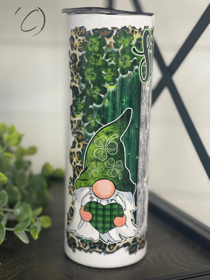 St. Patricks Day Gnomes Skinny Tumbler-Tumblers-UrbanCulture-Boutique, A North Port, Florida Women's Fashion Boutique