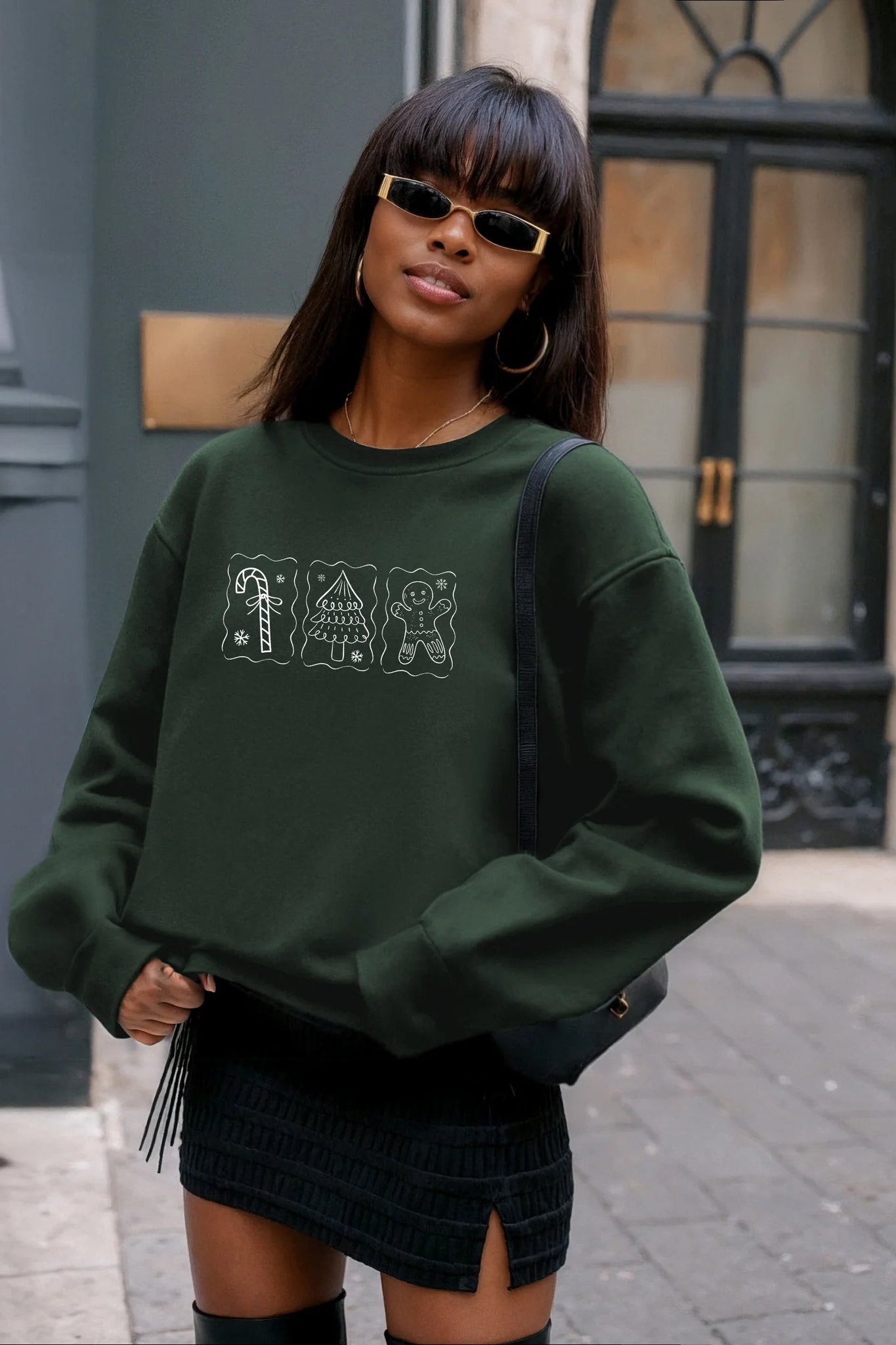 Christmas Doodle Sweatshirt-Graphic Sweatshirt-UrbanCulture-Boutique, A North Port, Florida Women's Fashion Boutique