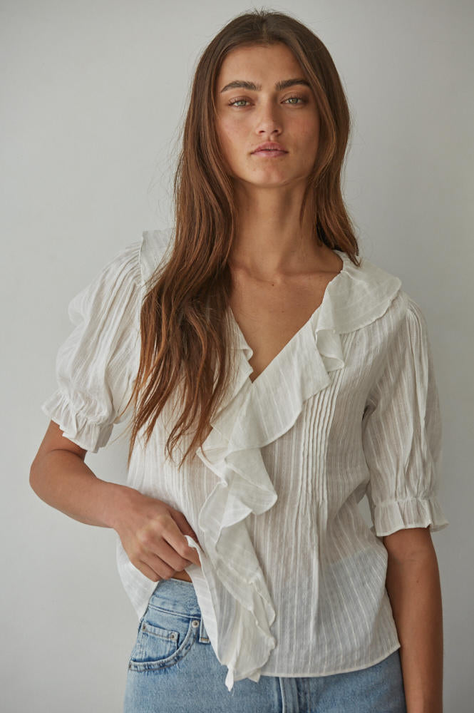 Tempe Ruffle Top-Tops-UrbanCulture-Boutique, A North Port, Florida Women's Fashion Boutique