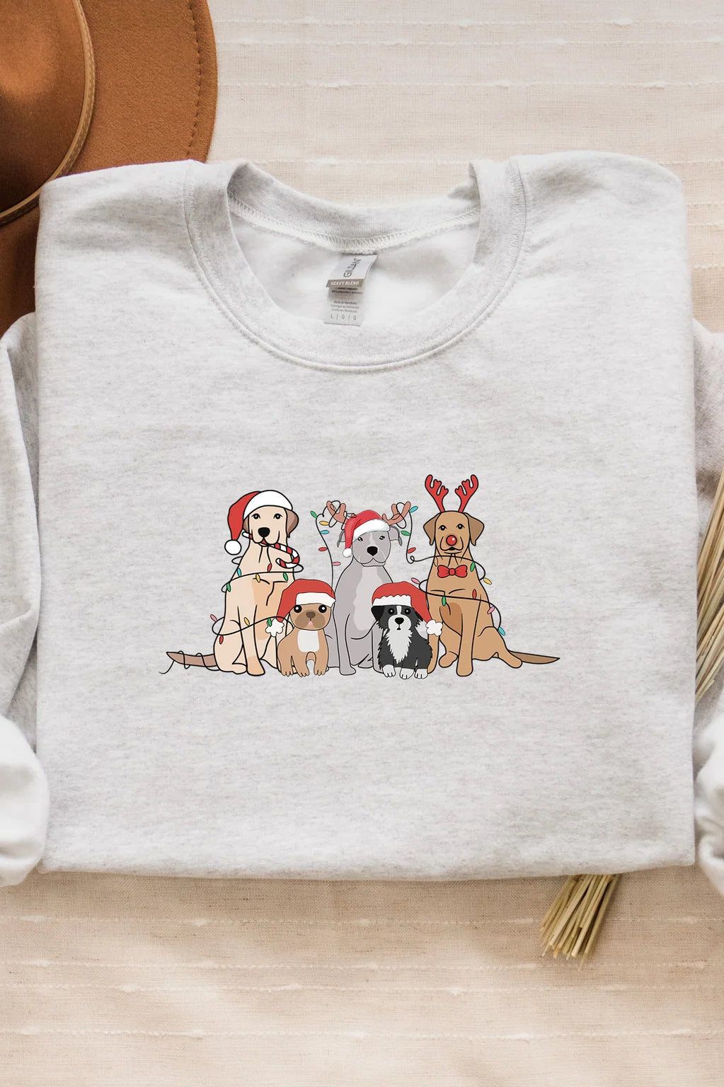 Christmas Dog Sweatshirt-Long Sleeves-UrbanCulture-Boutique, A North Port, Florida Women's Fashion Boutique