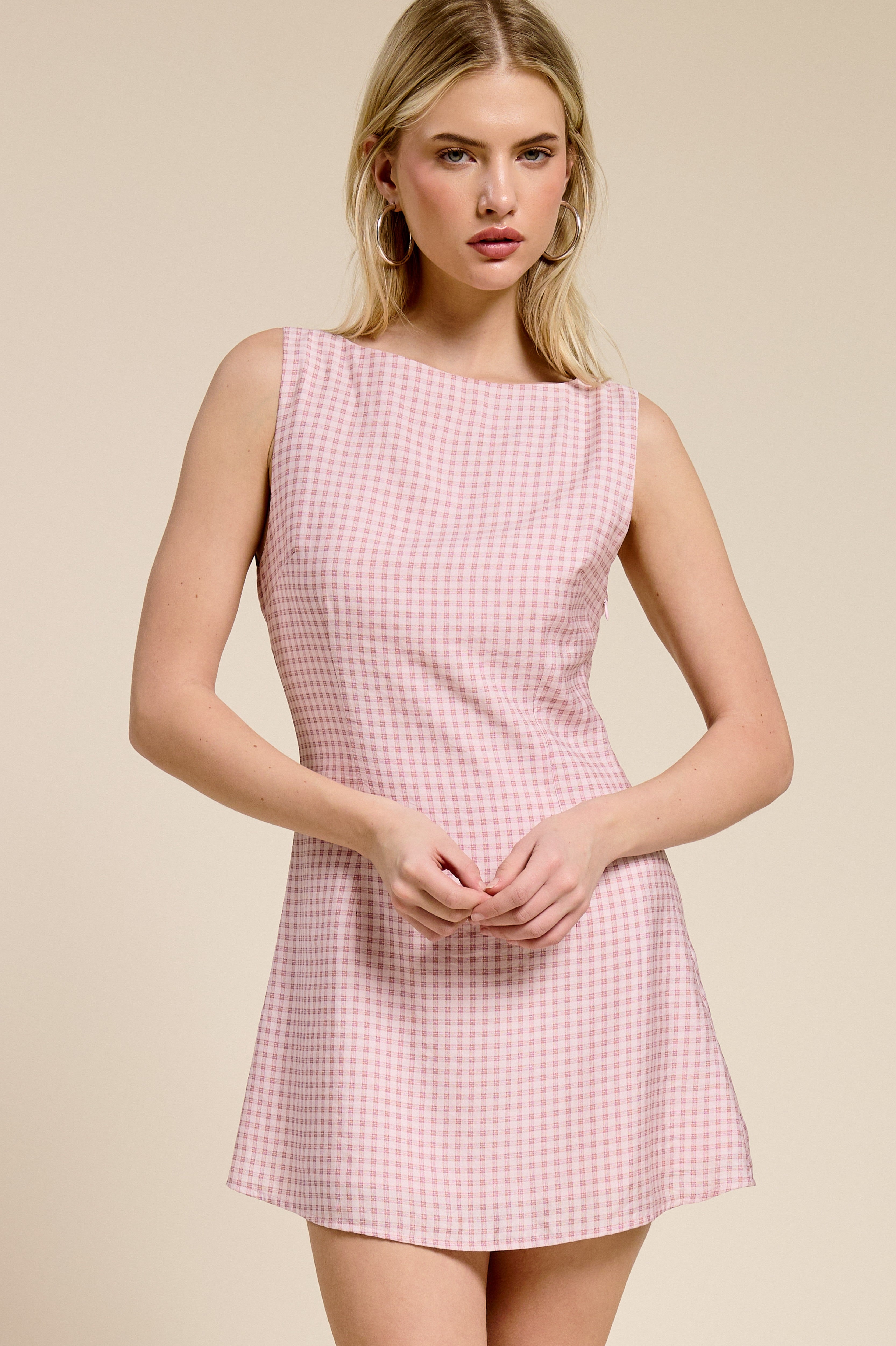 Carolyn Gingham Mini Dress-Dresses-UrbanCulture-Boutique, A North Port, Florida Women's Fashion Boutique