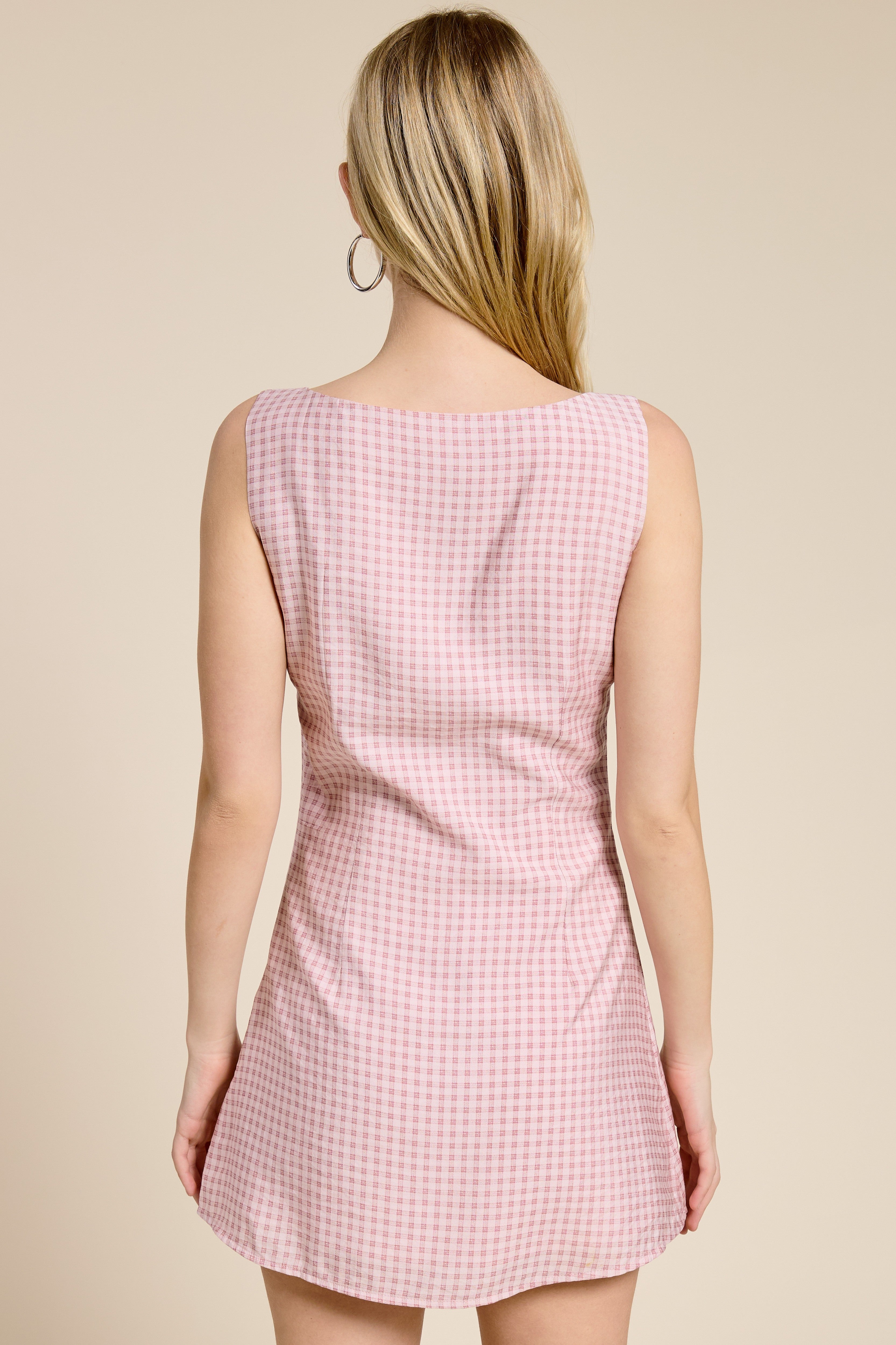 Carolyn Gingham Mini Dress-Dresses-UrbanCulture-Boutique, A North Port, Florida Women's Fashion Boutique