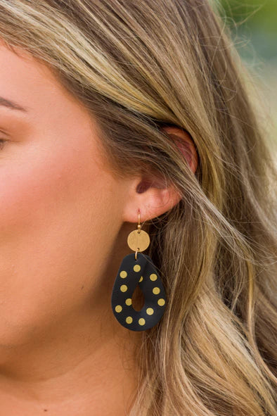 Twisted Dot Leather earrings-earrings-UrbanCulture-Boutique, A North Port, Florida Women's Fashion Boutique