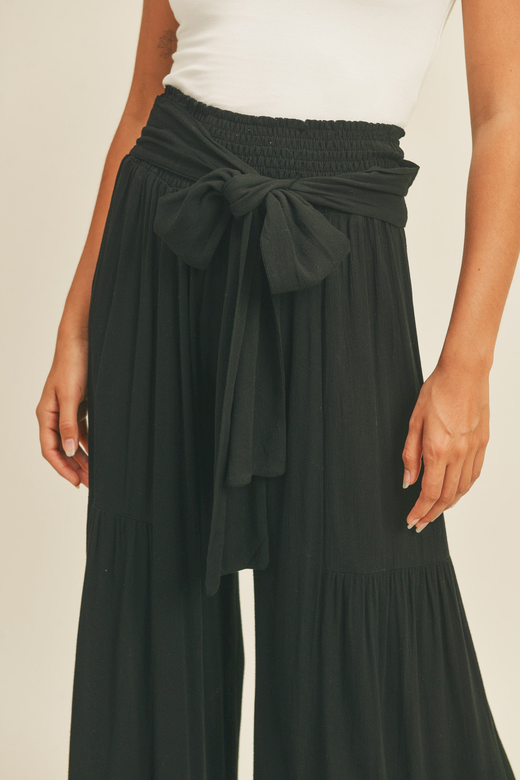 Rayon Tiered Detail Pants-Pants-UrbanCulture-Boutique, A North Port, Florida Women's Fashion Boutique