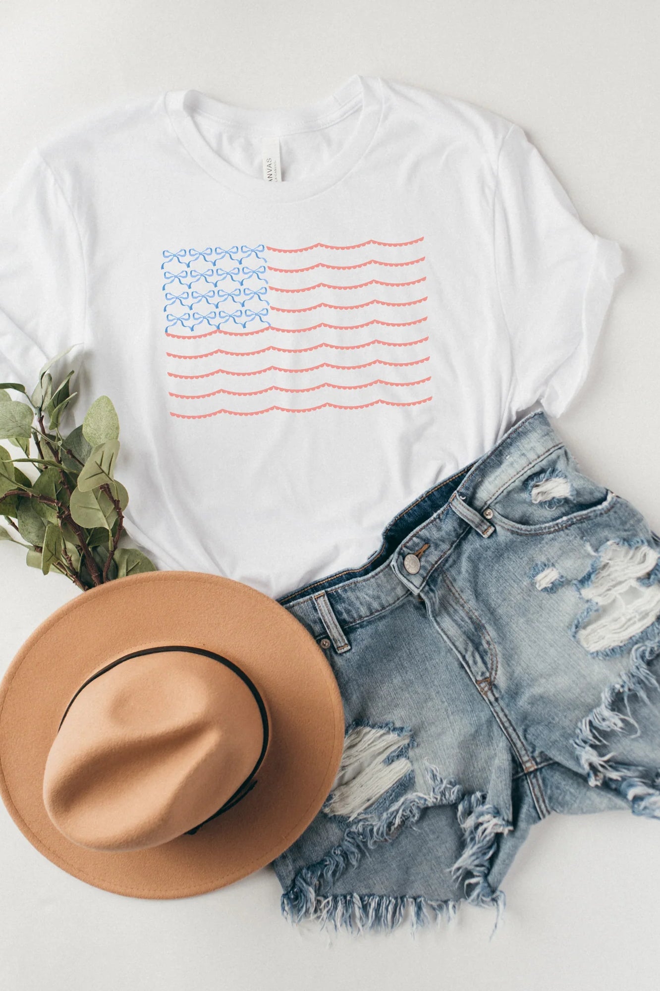 Coastal Bow American Flag Tee-Graphic Tee-UrbanCulture-Boutique, A North Port, Florida Women's Fashion Boutique