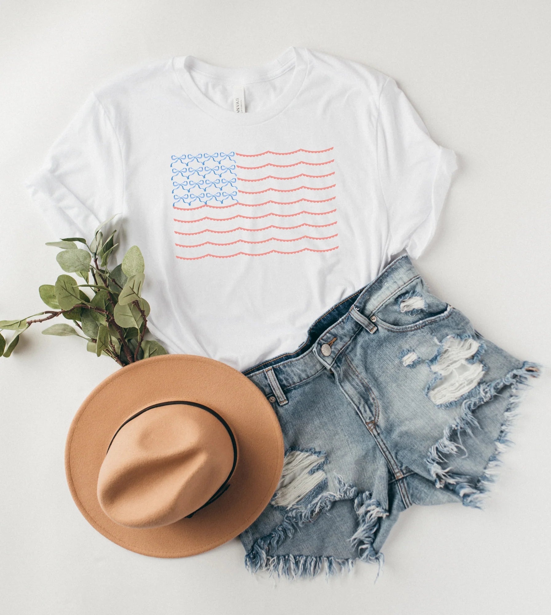 Coastal Bow American Flag Tee-Graphic Tee-UrbanCulture-Boutique, A North Port, Florida Women's Fashion Boutique