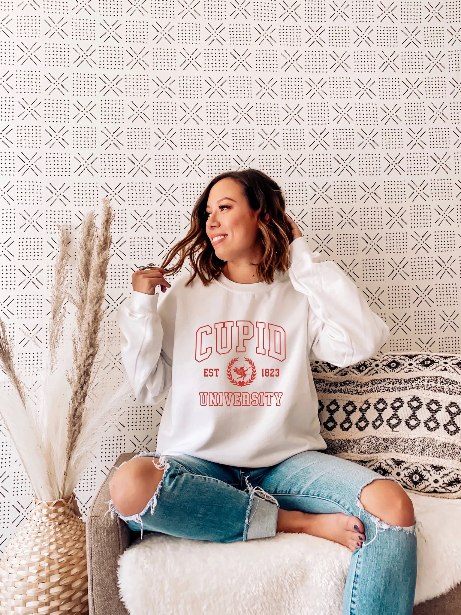 Cupid University Valentine Sweater-Graphic Sweatshirt-UrbanCulture-Boutique, A North Port, Florida Women's Fashion Boutique