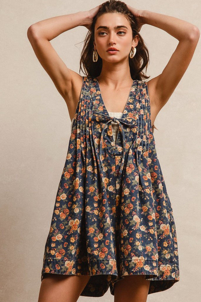Violet Denim Romper-Romper-UrbanCulture-Boutique, A North Port, Florida Women's Fashion Boutique