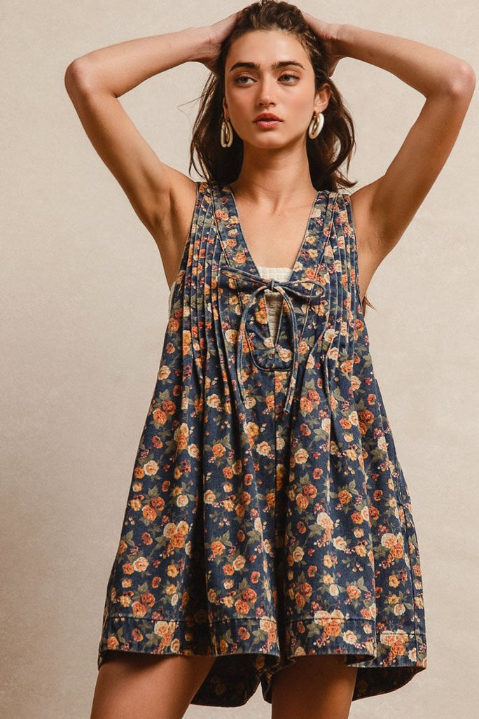 Violet Denim Romper-Romper-UrbanCulture-Boutique, A North Port, Florida Women's Fashion Boutique