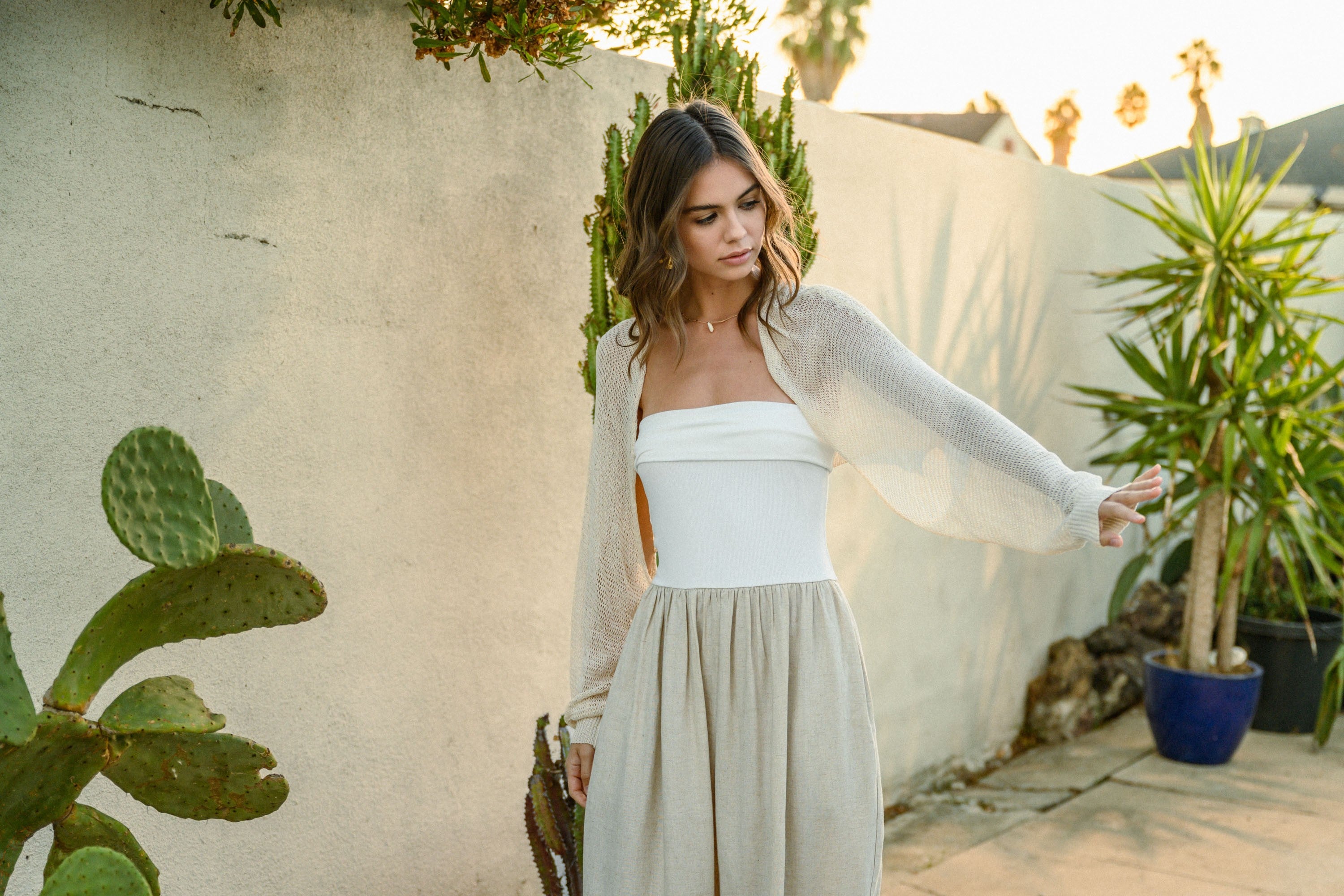 Caitlin Strapless Linen Dress-Dresses-UrbanCulture-Boutique, A North Port, Florida Women's Fashion Boutique