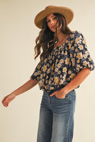 The Kit Floral Top-Blouse-UrbanCulture-Boutique, A North Port, Florida Women's Fashion Boutique