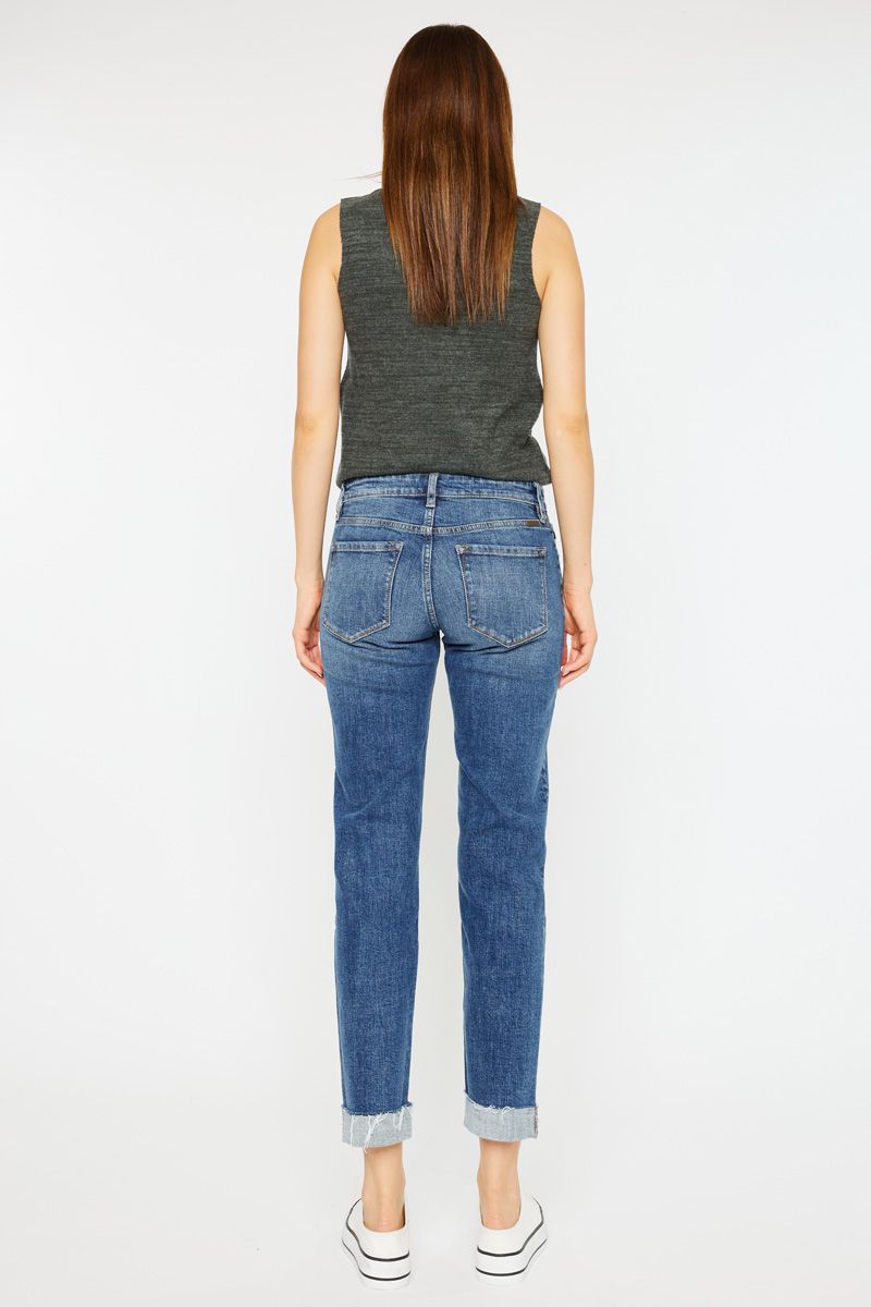 Amelia Mid Rise Distressed Boyfriend Jeans-Jeans-UrbanCulture-Boutique, A North Port, Florida Women's Fashion Boutique