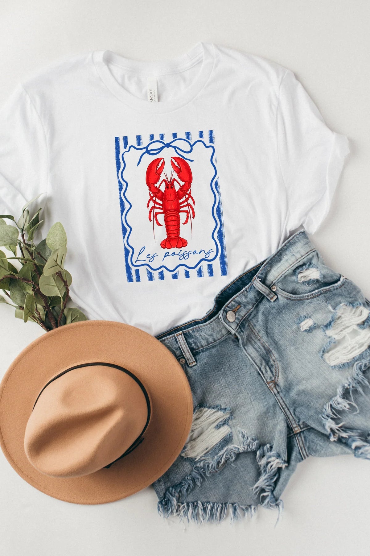 Les Poissons Coastal Lobster Graphic Tee-Graphic Tee-UrbanCulture-Boutique, A North Port, Florida Women's Fashion Boutique