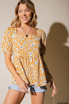Daisy Field Babydoll Top-Short Sleeve-UrbanCulture-Boutique, A North Port, Florida Women's Fashion Boutique