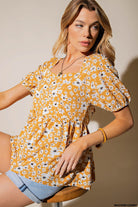 Daisy Field Babydoll Top-Short Sleeve-UrbanCulture-Boutique, A North Port, Florida Women's Fashion Boutique