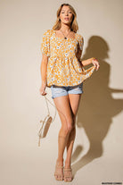 Daisy Field Babydoll Top-Short Sleeve-UrbanCulture-Boutique, A North Port, Florida Women's Fashion Boutique