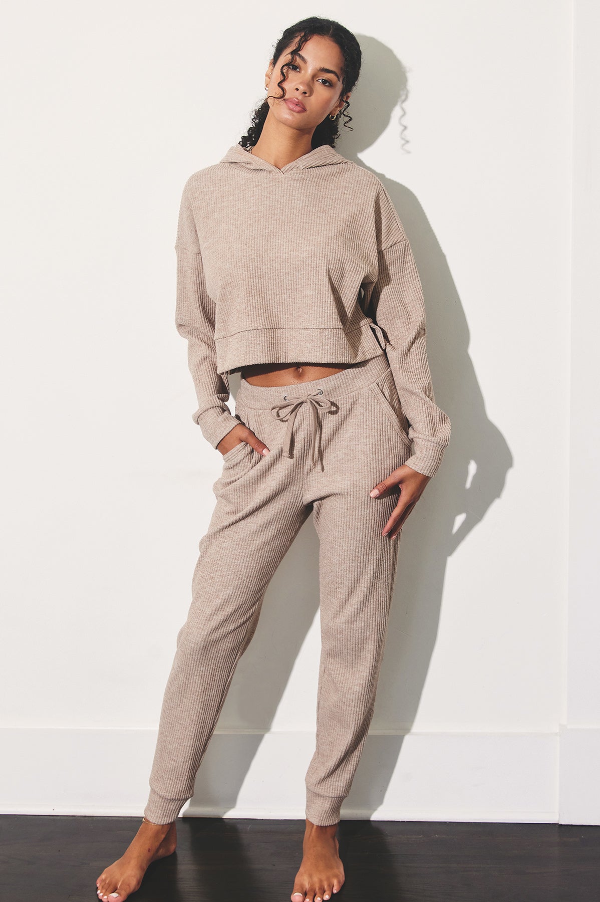 Winona Ribbed Hoodie Loungewear Set-Lounge Wear-UrbanCulture-Boutique, A North Port, Florida Women's Fashion Boutique