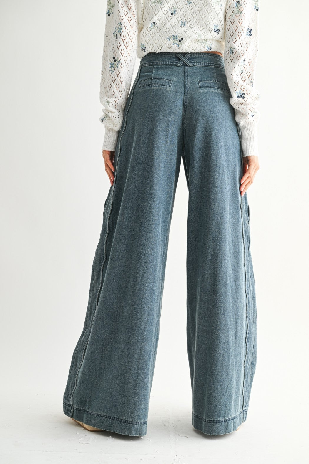 Kit Wide Leg Denim Trousers-Jeans-UrbanCulture-Boutique, A North Port, Florida Women's Fashion Boutique