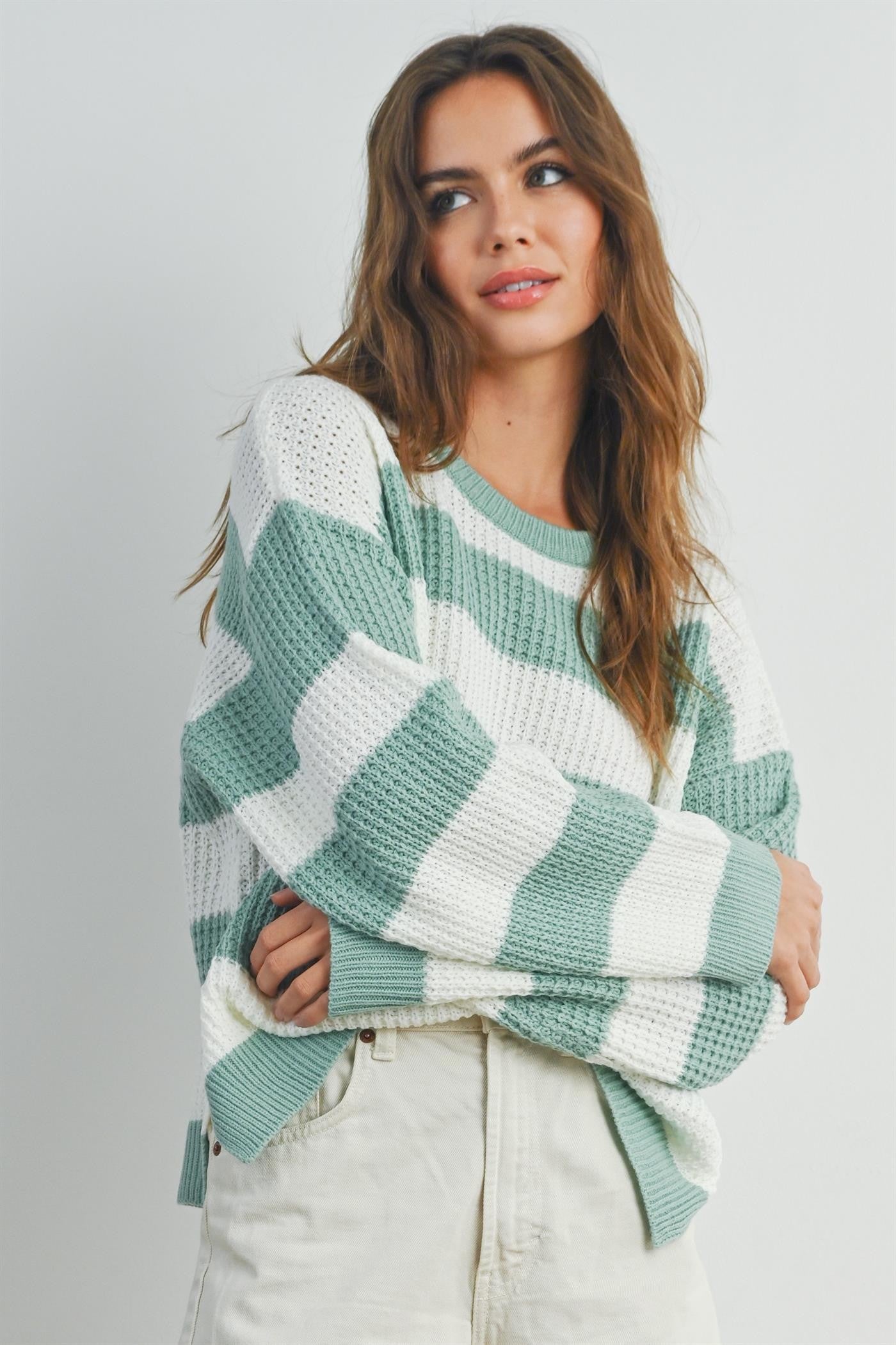 Valaria Striped Sweater-Sweater-UrbanCulture-Boutique, A North Port, Florida Women's Fashion Boutique