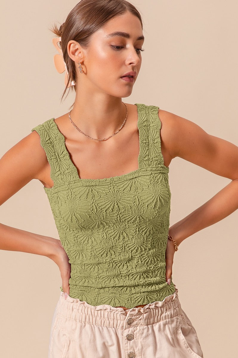 Maya Jacquard Seamless Tank Top-Tank Tops-UrbanCulture-Boutique, A North Port, Florida Women's Fashion Boutique