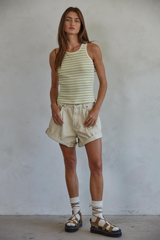 Duece Striped Tank-Tank Tops-UrbanCulture-Boutique, A North Port, Florida Women's Fashion Boutique