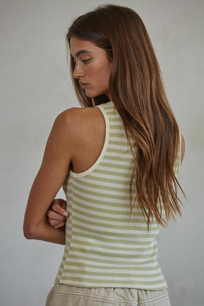 Duece Striped Tank-Tank Tops-UrbanCulture-Boutique, A North Port, Florida Women's Fashion Boutique