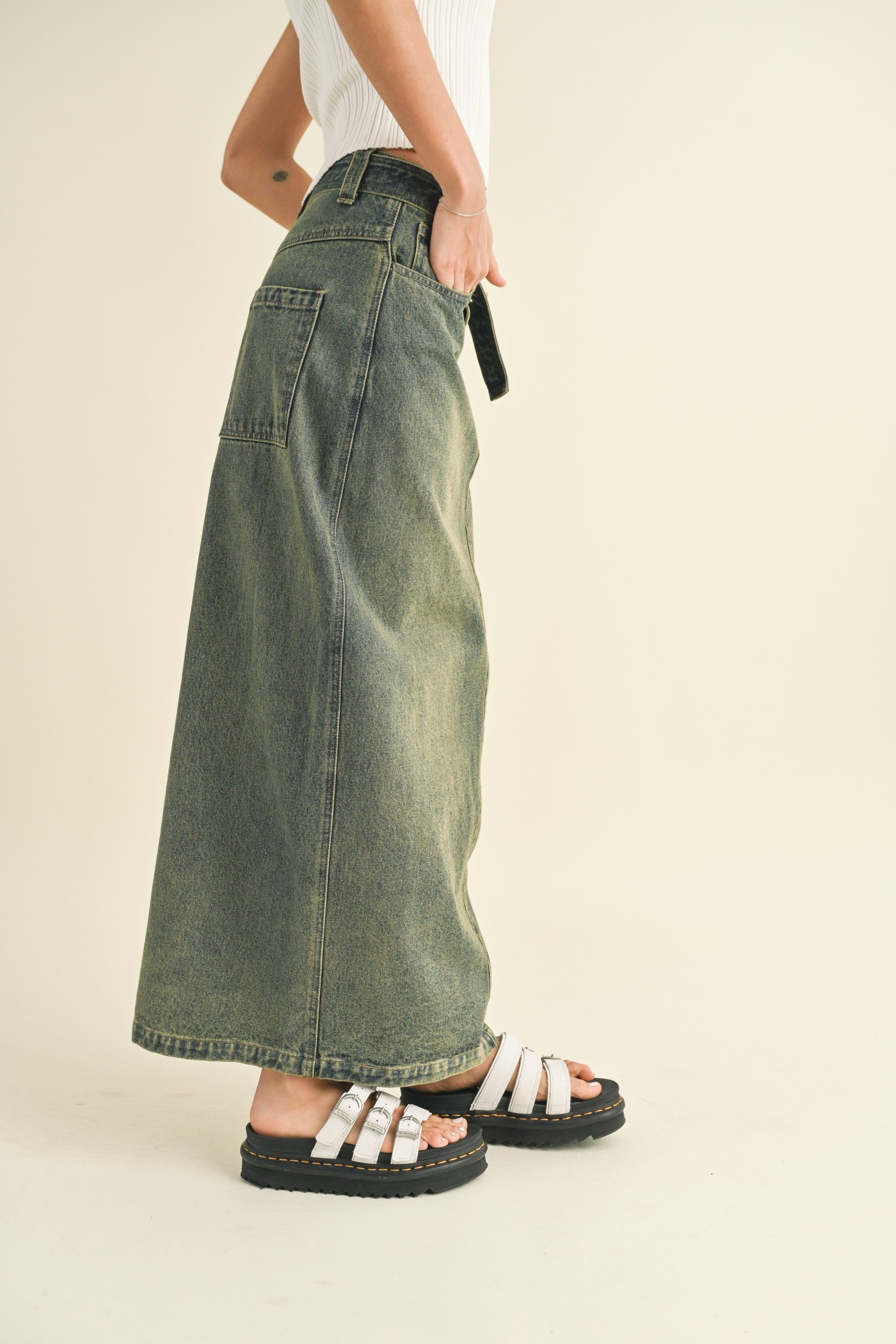 Romalee Long Denim Skirt-Skirt-UrbanCulture-Boutique, A North Port, Florida Women's Fashion Boutique