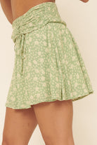 Hazel Floral Draped Mini Skirt-Skirts-UrbanCulture-Boutique, A North Port, Florida Women's Fashion Boutique