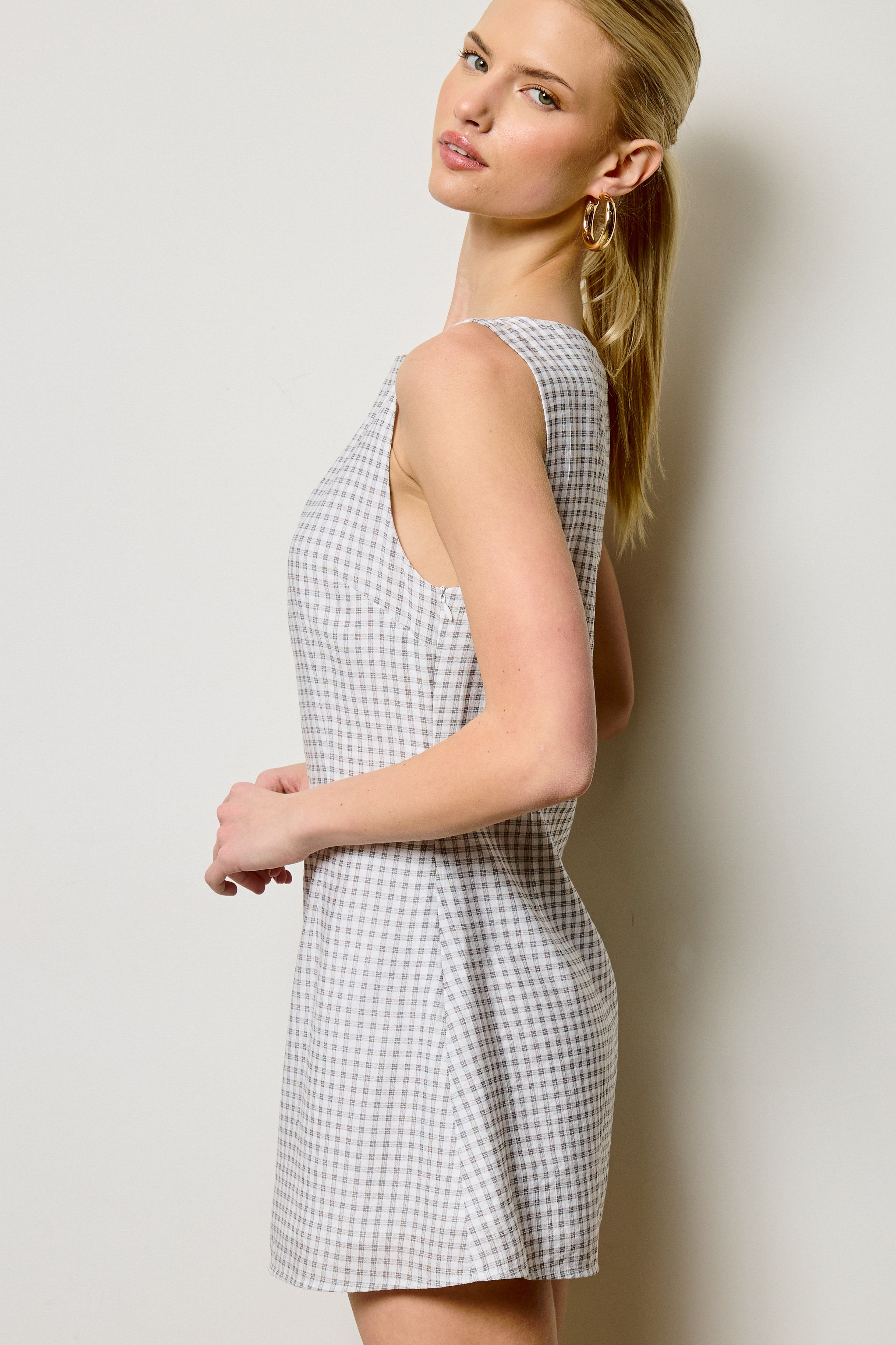 Carolyn Gingham Mini Dress-Dresses-UrbanCulture-Boutique, A North Port, Florida Women's Fashion Boutique