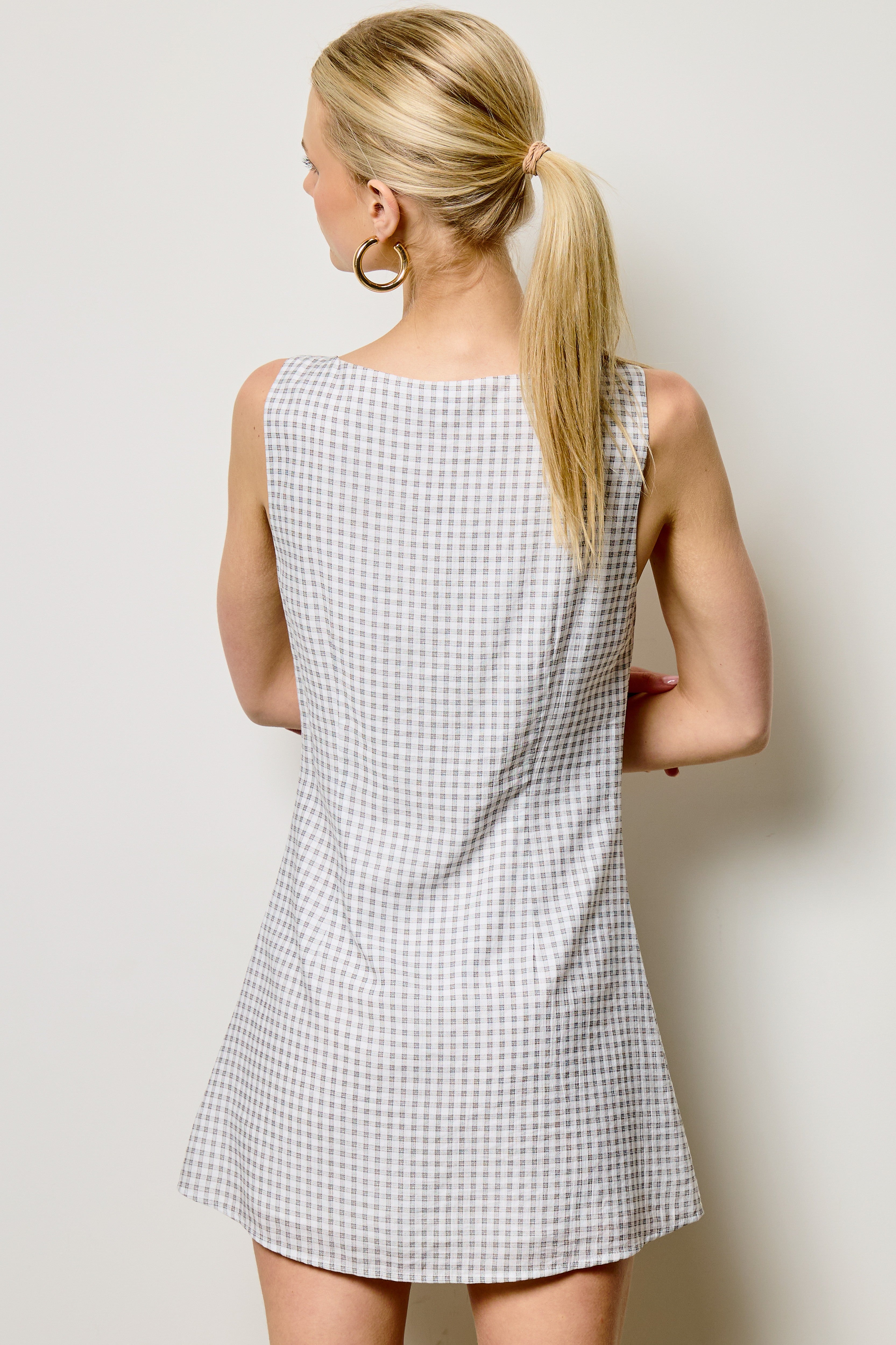 Carolyn Gingham Mini Dress-Dresses-UrbanCulture-Boutique, A North Port, Florida Women's Fashion Boutique