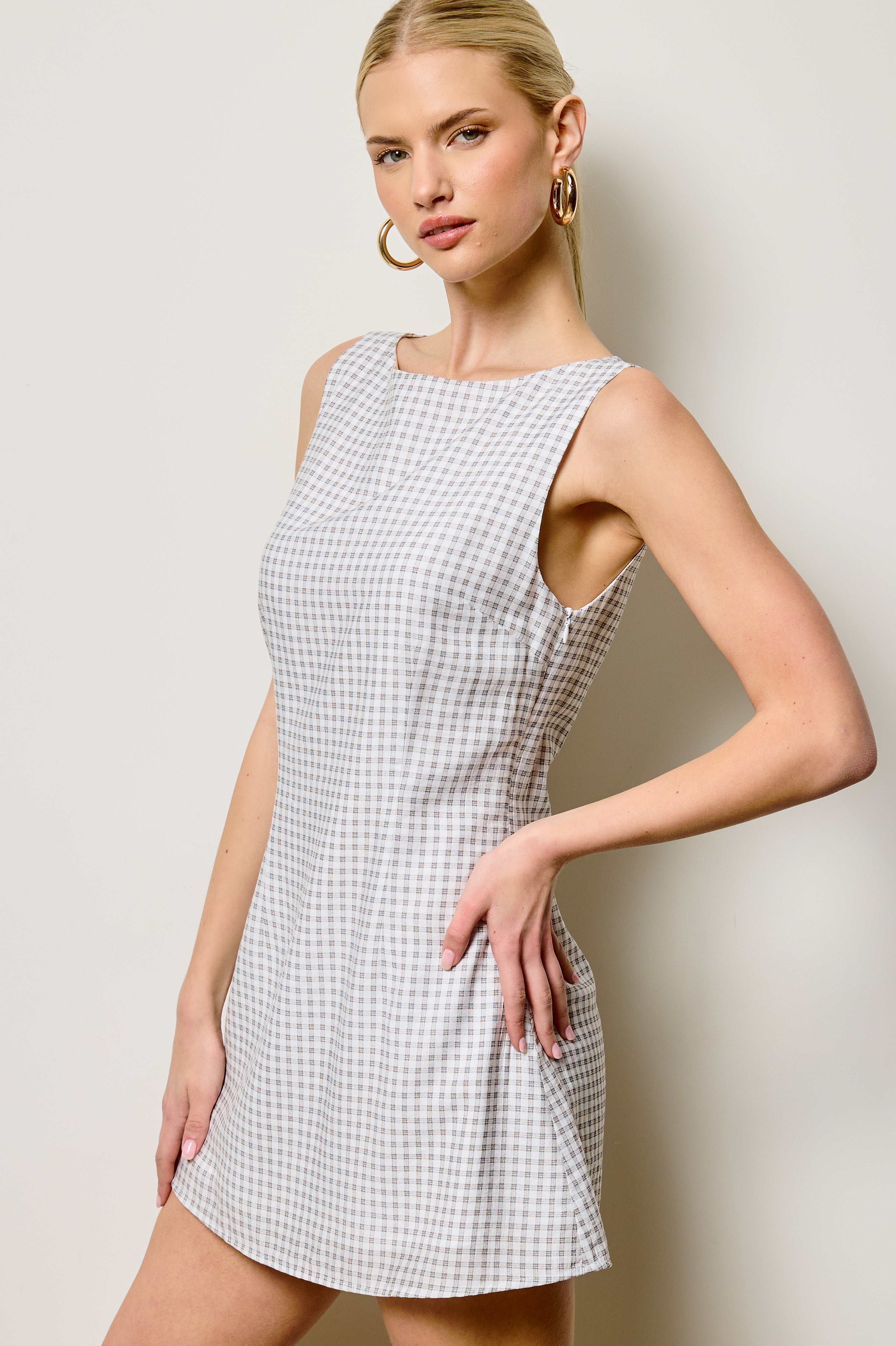 Carolyn Gingham Mini Dress-Dresses-UrbanCulture-Boutique, A North Port, Florida Women's Fashion Boutique