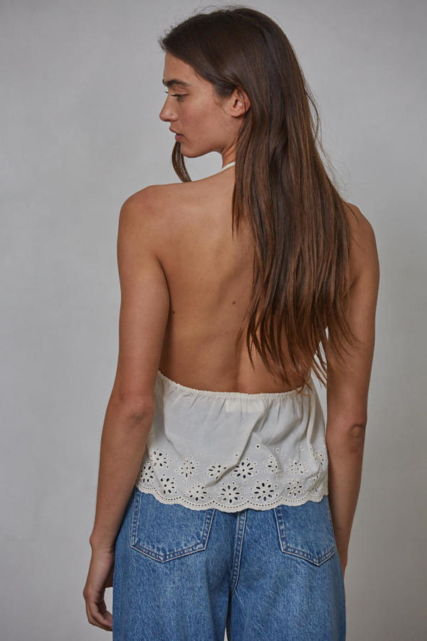 So Fine Eyelet Halter Top-UrbanCulture-Boutique, A North Port, Florida Women's Fashion Boutique
