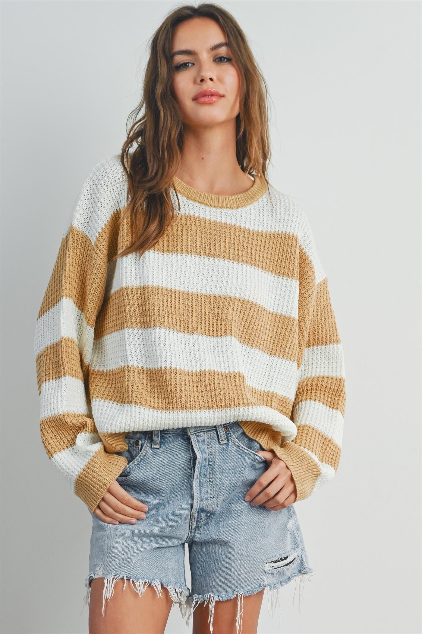 Valaria Striped Sweater-Sweater-UrbanCulture-Boutique, A North Port, Florida Women's Fashion Boutique