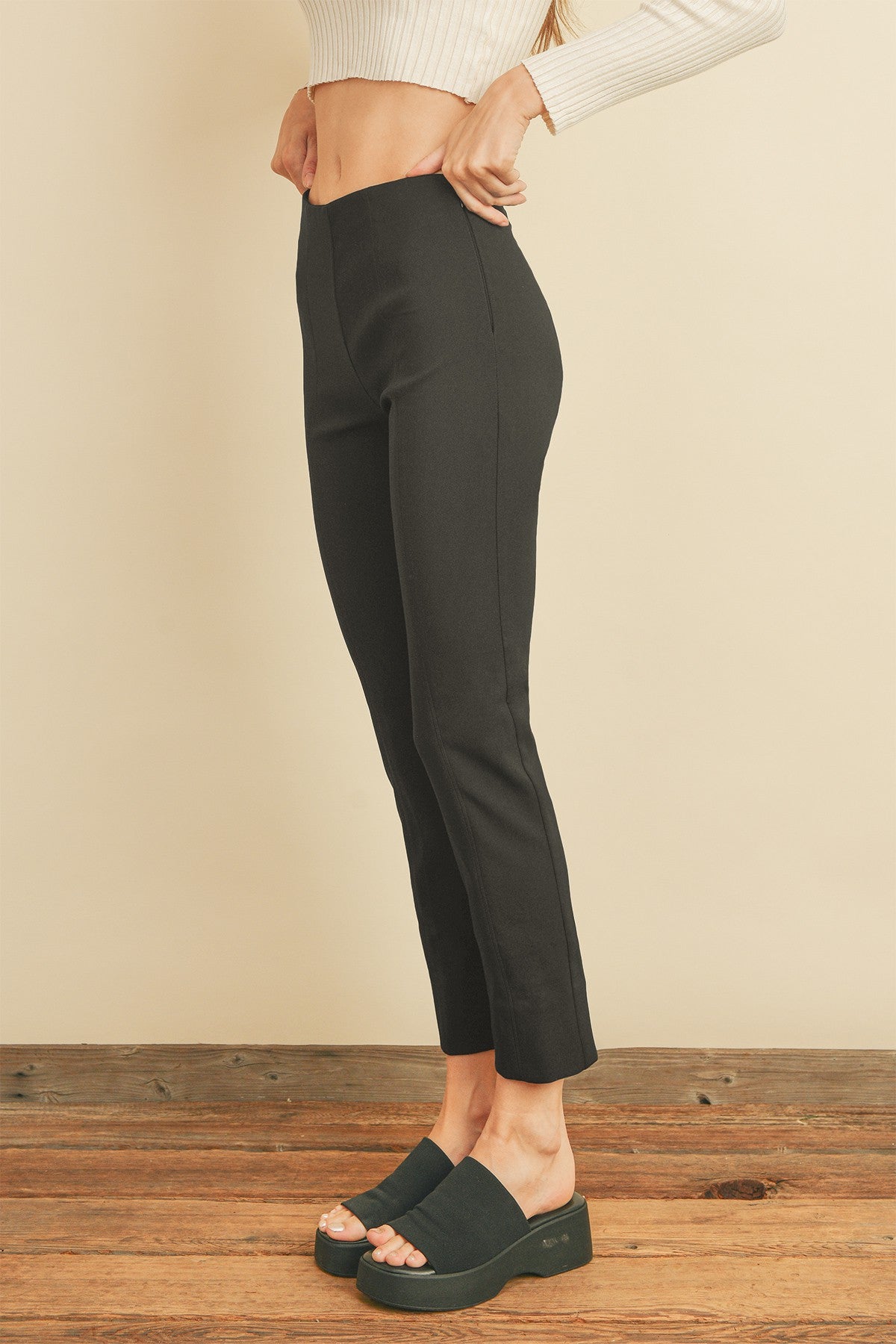 Back Slit Tapered Trousers-Pants-UrbanCulture-Boutique, A North Port, Florida Women's Fashion Boutique