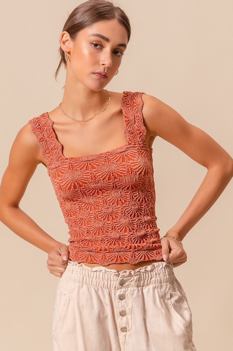 Maya Jacquard Seamless Tank Top-Tank Tops-UrbanCulture-Boutique, A North Port, Florida Women's Fashion Boutique