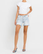 Loretta Mid Rise Denim Shorts-Denim Shorts-UrbanCulture-Boutique, A North Port, Florida Women's Fashion Boutique