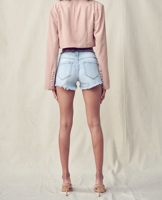 Fifi Low Rise Denim Short-Shorts-UrbanCulture-Boutique, A North Port, Florida Women's Fashion Boutique