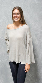 Edgy Ribbed Distressed Sweater-Sweater-UrbanCulture-Boutique, A North Port, Florida Women's Fashion Boutique