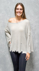 Edgy Ribbed Distressed Sweater-Sweater-UrbanCulture-Boutique, A North Port, Florida Women's Fashion Boutique