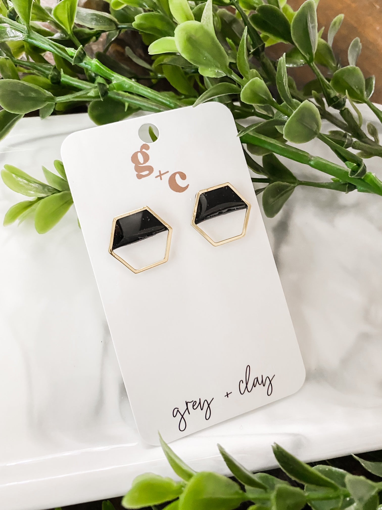 Luxe Stud Hexagon Earrings-Earrings-UrbanCulture-Boutique, A North Port, Florida Women's Fashion Boutique