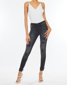 Mid Rise Distressed Black Jeans-Jeans-UrbanCulture-Boutique, A North Port, Florida Women's Fashion Boutique