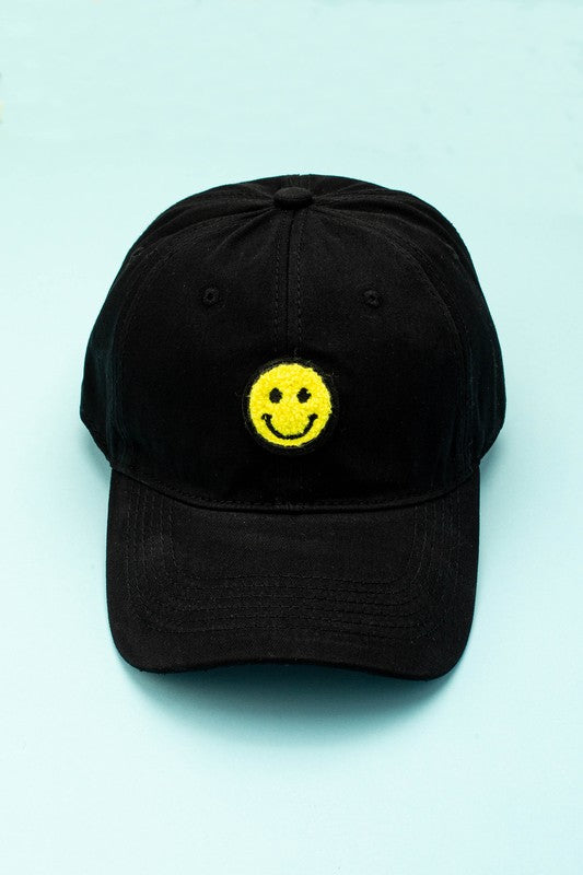Smiley Face Baseball Cap-Hats-UrbanCulture-Boutique, A North Port, Florida Women's Fashion Boutique