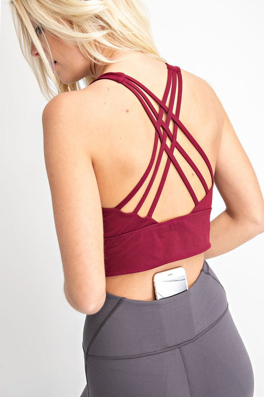 Strappy Criss Cross Back Padded Butter Bralette-Activewear-UrbanCulture-Boutique, A North Port, Florida Women's Fashion Boutique