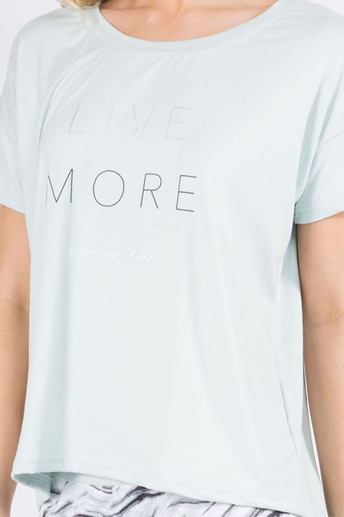 "Live More, Worry Less" Super Soft Pajama Pants Set-Pajamas-UrbanCulture-Boutique, A North Port, Florida Women's Fashion Boutique