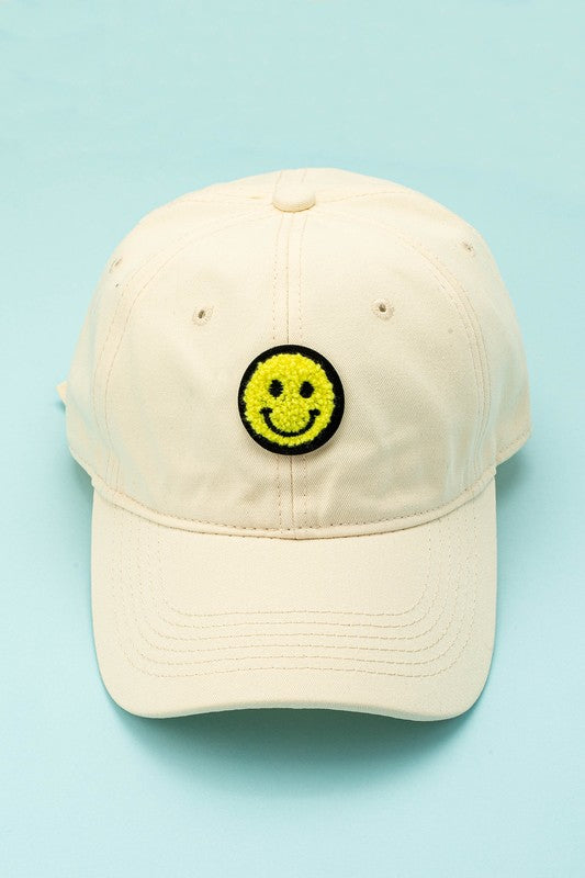 Smiley Face Baseball Cap-Hats-UrbanCulture-Boutique, A North Port, Florida Women's Fashion Boutique