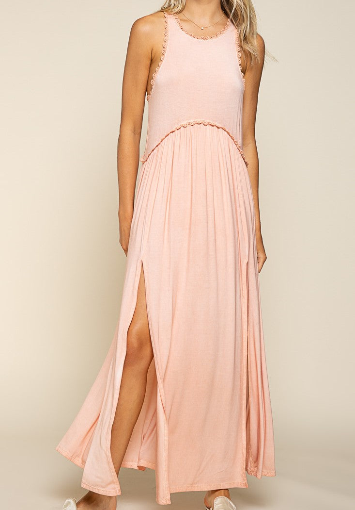 Sweet as a Peach Maxi Dress - Light Pink