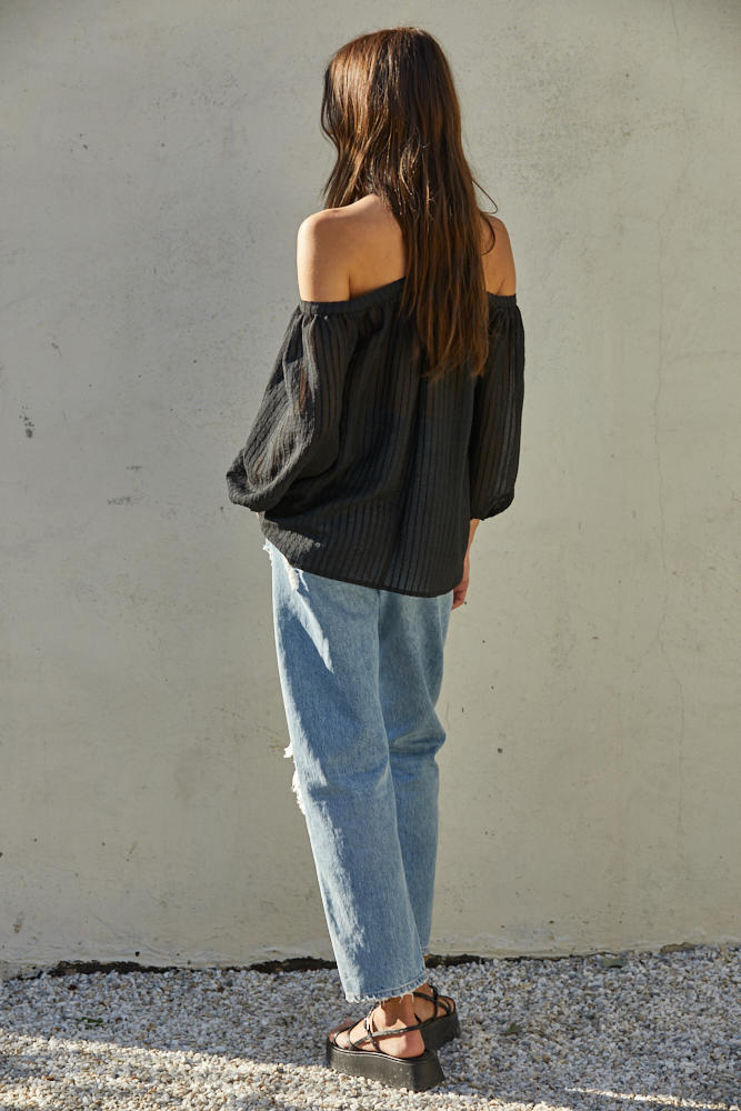 Cleo Neck Tie Top-Long Sleeves-UrbanCulture-Boutique, A North Port, Florida Women's Fashion Boutique