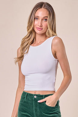 Ribbed Cropped Tank Top-Tank Top-UrbanCulture-Boutique, A North Port, Florida Women's Fashion Boutique