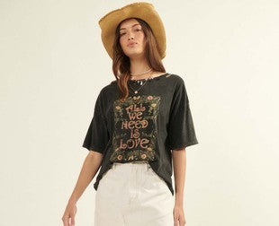 "All We Need is Love" Graphic Tee-UrbanCulture-Boutique, A North Port, Florida Women's Fashion Boutique